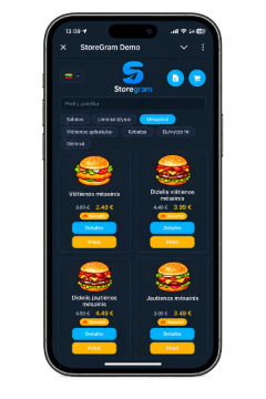 The storefront on a phone: product cards showing a subscriber price next to the regular one.
